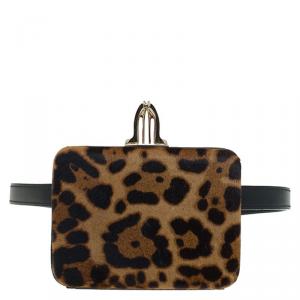 Christian Louboutin Brown Calf Hair Dancing Queen Clutch