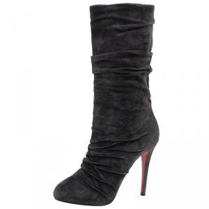 مملوكة مسبقًا بوت كريستيان لوبوتان بيروز سويدي رصاصي مقاس 39.5