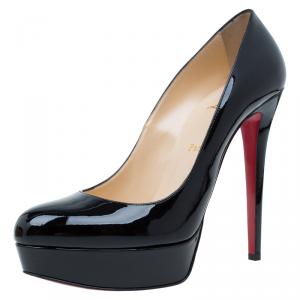 مملوكة مسبقًا Christian Louboutin Black Patent Bianca Platform Pumps Size 40.5