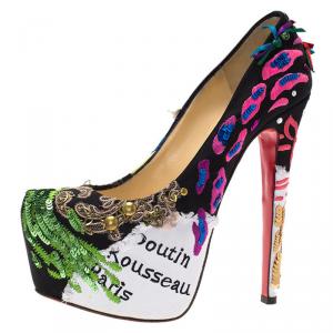 Christian Louboutin Limited Edition Daffodile Brodee Crepe Satin Pumps Size 36.5