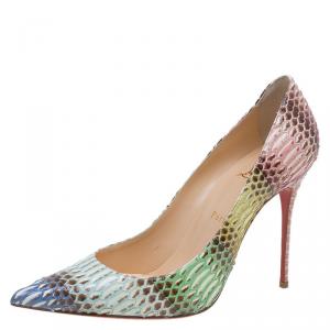 Pre Owned Christian Louboutin Multicolor Watersnake Pigalle Follies Degrade Pumps Size 40