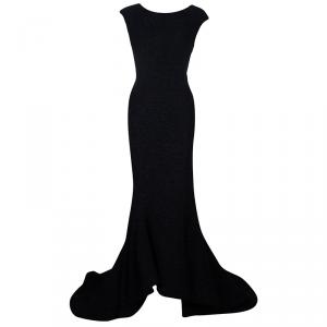 Christian Siriano Black Textured Gown M
