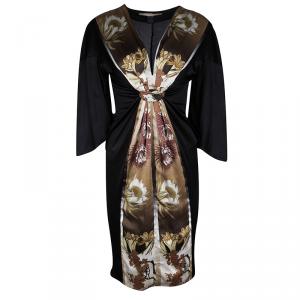 Class by Roberto Cavalli Black Twist Front Detail Long Sleeve Dress M