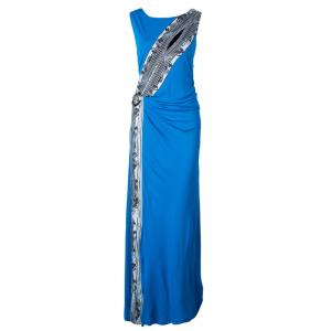 Class by Roberto Cavalli Turquoise Sleeveless Long Dress XL