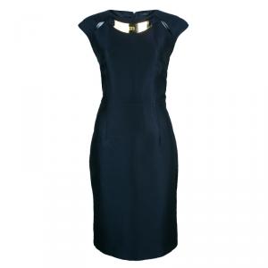 Pre Owned Class by Roberto Cavalli Navy Sheath Dress L