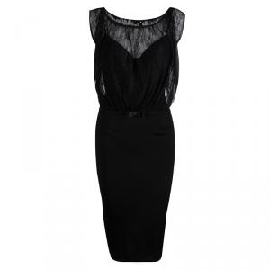 Class By Roberto Cavalli Black Lace Detail Sleeveless Dress M