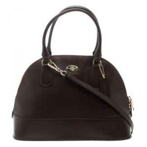 Coach Burgundy Leather Cora Dome Satchel