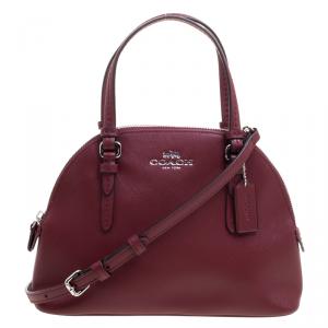 Coach Burgundy Leather Small Peyton Satchel