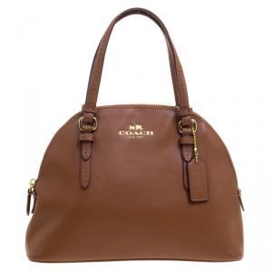 Coach Brown Leatehr Small Peyton Satchel