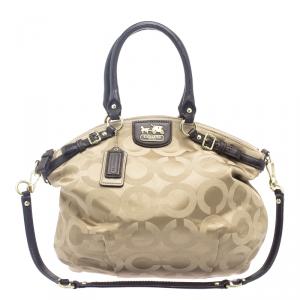 Coach Beige Signature Fabric Lindsey Shoulder Bag