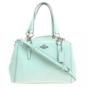 Coach Mint Green Leather Stanton Top Handle Bag