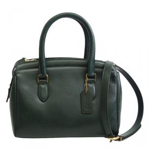 Pre Owned Coach Dark Green Leather Vintage Madison Sutton Satchel