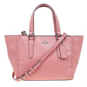 Coach Pink Leather Caryall Top Handle Bag