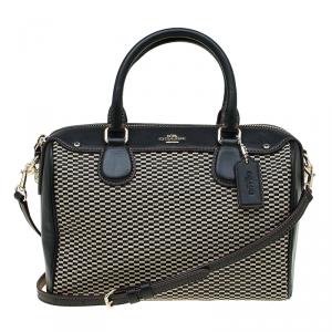 Coach Black Leather and Canvas Mini Bennett Satchel