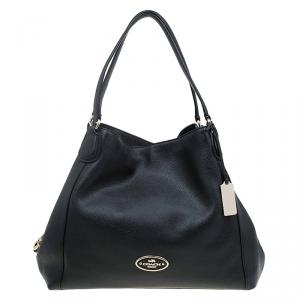 Pre Owned Coach Black leather Edie shoulder bag 31