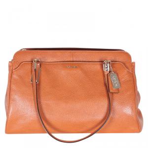 Coach Tan Pebbled Leather Satchel Bag