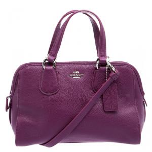 Coach Plum Grain Leather Mini Nolita Satchel