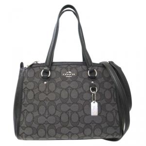 Coach Black Signature Canvas/Leather Stanton Carryall 26 Tote