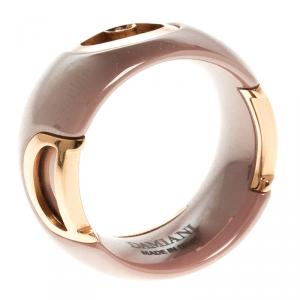 Damiani D.Icon Cappuccino Ceramic 18k Rose Gold Ring Size 51