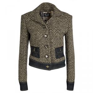 D&G Multicolor Tweed and Denim Blazer M