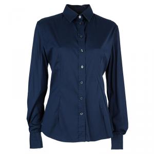 D&G Navy Cotton Button Down Shirt M