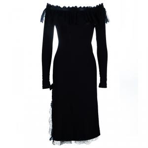 D and G Black Cotton and Lace Dress S