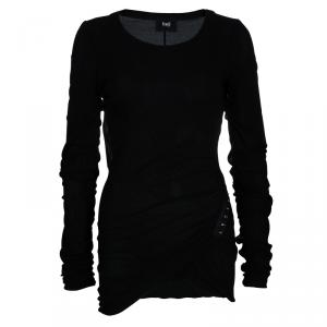 D&G Black Side Hook Detail Long Sleeve Top M