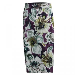 D&G Multicolor Floral Printed Silk Skirt M