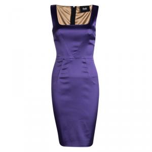 D&G Purple Satin Bodycon Sleeveless Dress M