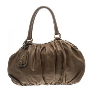 D&G Brown Leather Regina Satchel 
