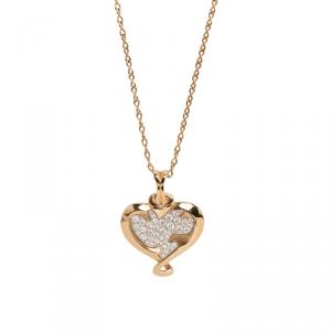 De Beers Heart in Rose Diamond Rose Gold Pendant Necklace