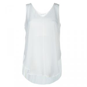 10 Crosby Derek Lam White High-Low Hem Sleeveless Top S