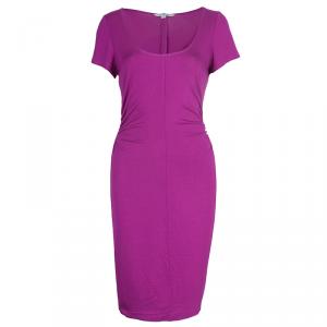 Pre Owned Diane Von Furstenberg Orchid Bloom Bally Dress M