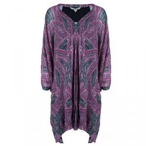 Pre Owned Diane Von Furstenberg Pink Fleurette Chiffon Dress L