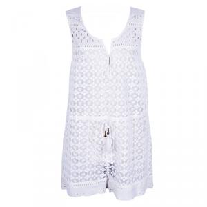 Diane Von Furstenberg White Cotton Lace Romper M