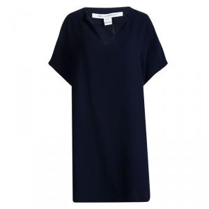 Pre Owned Diane Von Furstenberg Midnight Blue Kora Tunic Dress L