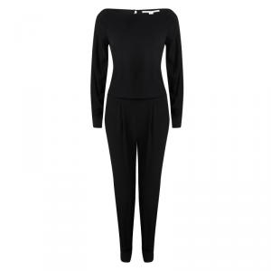 Diane Von Furstenberg Black Long Sleeve Cynthia Jumpsuit S