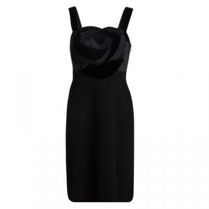 Pre Owned Diane Von Furstenberg Black Floral Patchwork Detail Darling Dress S