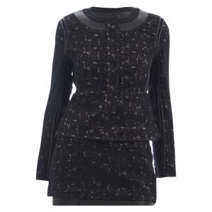 Diane Von Furstenberg Black Pebble Lace Skirt Suit