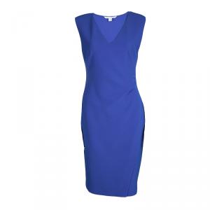 Pre Owned Diane Von Furstenberg Blue Fitted Megan Dress M