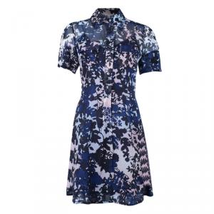 Pre Owned Diane Von Furstenberg Blue Keane Dress S