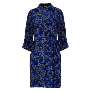 Pre Owned Diane von Furstenberg Blue Belted Star Prita Dress L