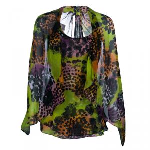 Pre Owned Diane von Furstenberg Multicolor Print Marroca Top M