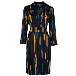 Pre Owned Diane von Furstenberg Leja Multicolor Belted Dress M