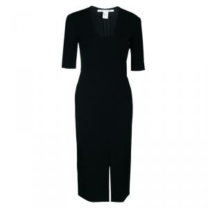 Pre Owned Diane von Furstenberg Phyllis Black Sheath Dress S