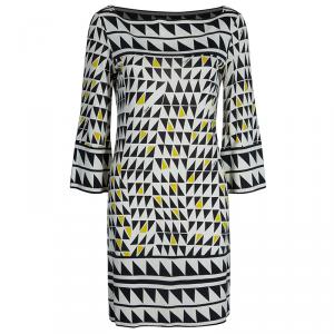 Pre Owned Diane von Furstenberg Neera Monochrome Shift Dress S