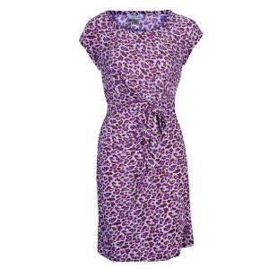 Pre Owned Diane von Furstenberg Purple New Della Silk Dress S