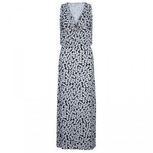 Pre Owned Diane Von Furstenberg Monochrome Gili Print Dress L