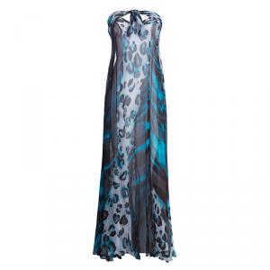 Pre Owned Diane Von Furstenberg Blue Shanna Maxi Dress S