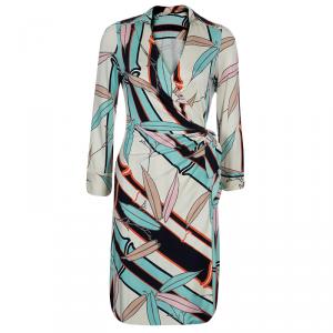 Pre Owned Diane von Furstenberg Multicolor Rona Wrap Around Dress S/M